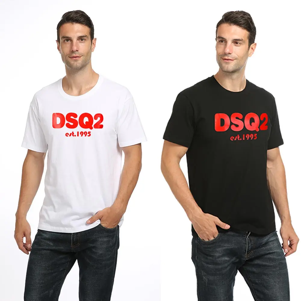 

DSQ2 Summer T Shirt For Men Free Shipping 100 Cotton O-neck Oversize Letter Print Designer Luxury Brand Women T-shirts 2022 New