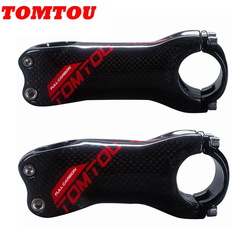 

TOMTOU Full Carbon Fibre Stem Bike Mountain Road Bicycles Stems Cycling Parts Length 70/80/90/100/110/120/130mm 3K Glossy Red