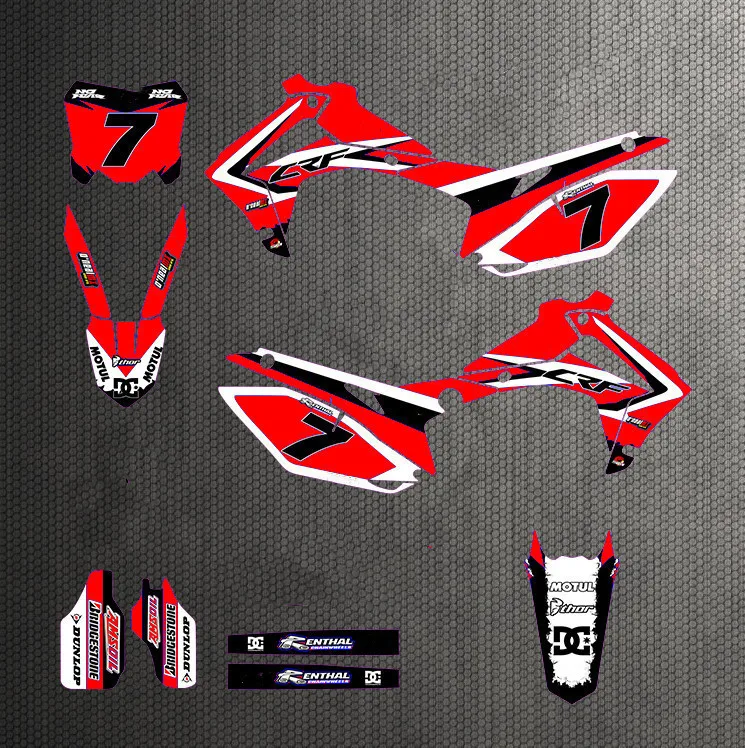 Наборы наклеек подходящие для Honda CRF450R CRF450 2013 2014 2015 2016 CRF250R CRF250 2017 - купить по