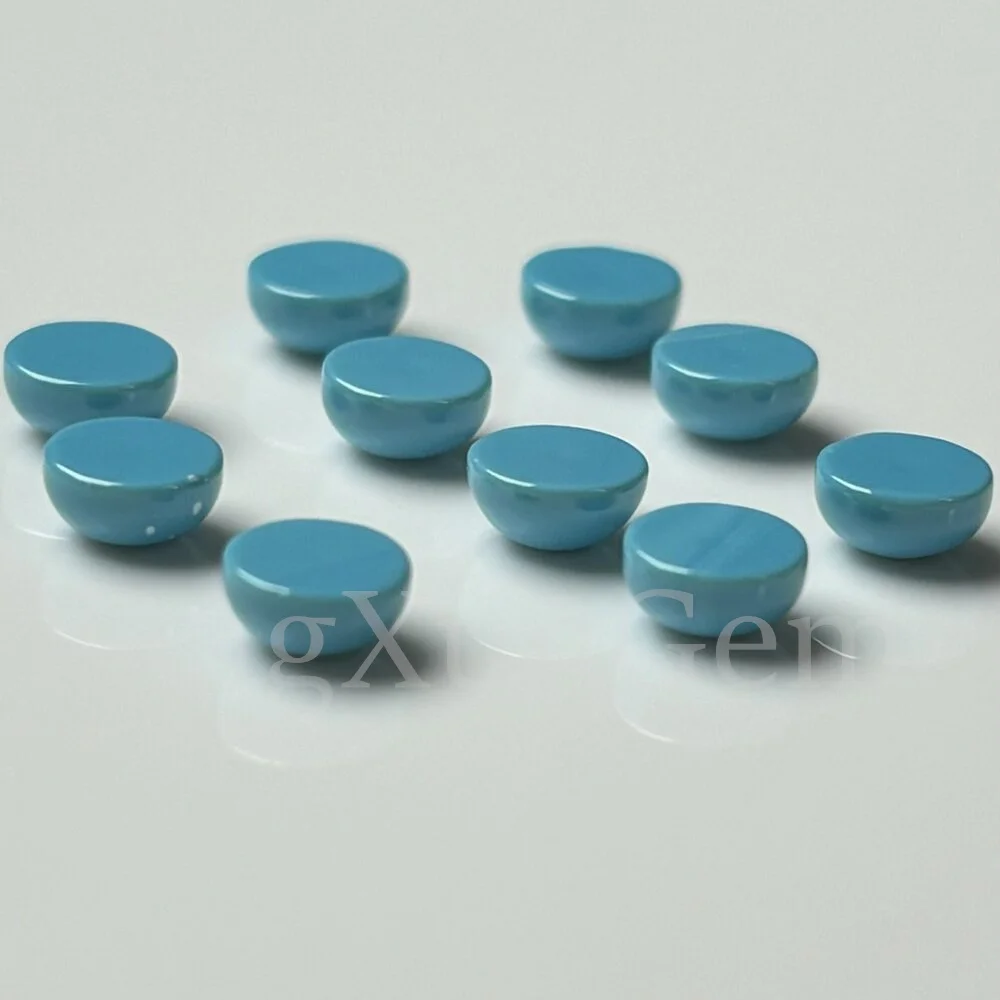 Синий Бирюзовый Круглый термостойкий камень 1-4 мм свободный кабошон с плоским