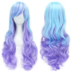 Soowee 13 цветов прямые волосы для женщин, высокая температура, фибрические синтетические волосы, желтый синий красный Омбре волосы косплей парики