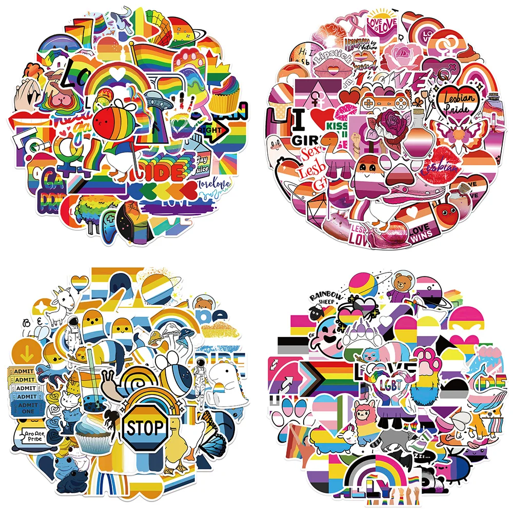 

50pcs Les Gay Aroace Pride Stickers For Ipad Computer Scrapbook Kscraft Craft Supplies Rainbow Sticker Scrapbooking Material