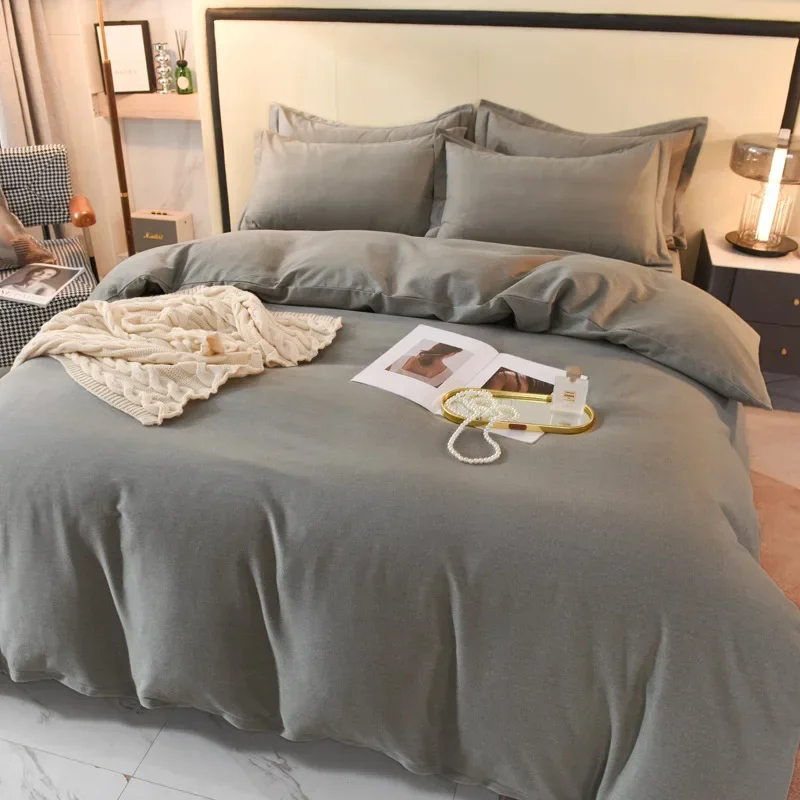 2024 новый легкий роскошный однотонный комплект из четырех предметов утолщенного
