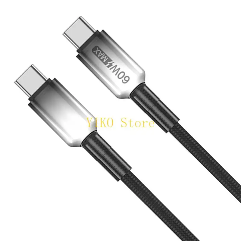 Фото K32C Мужской USB-кабель для зарядки C, 60 Вт, нейлоновая оплетка для быстрой зарядки, для нескольких устройств №4
