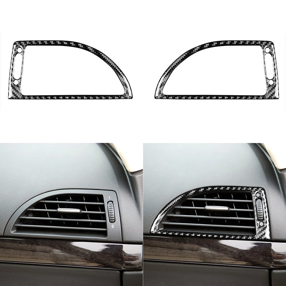 

2pcs Carbon Fiber Car Dashboard Air Vent Trim Sticker Interior Moulding Decal For BMW 6 Series E63 E64 650i 645Ci M6 2004-10
