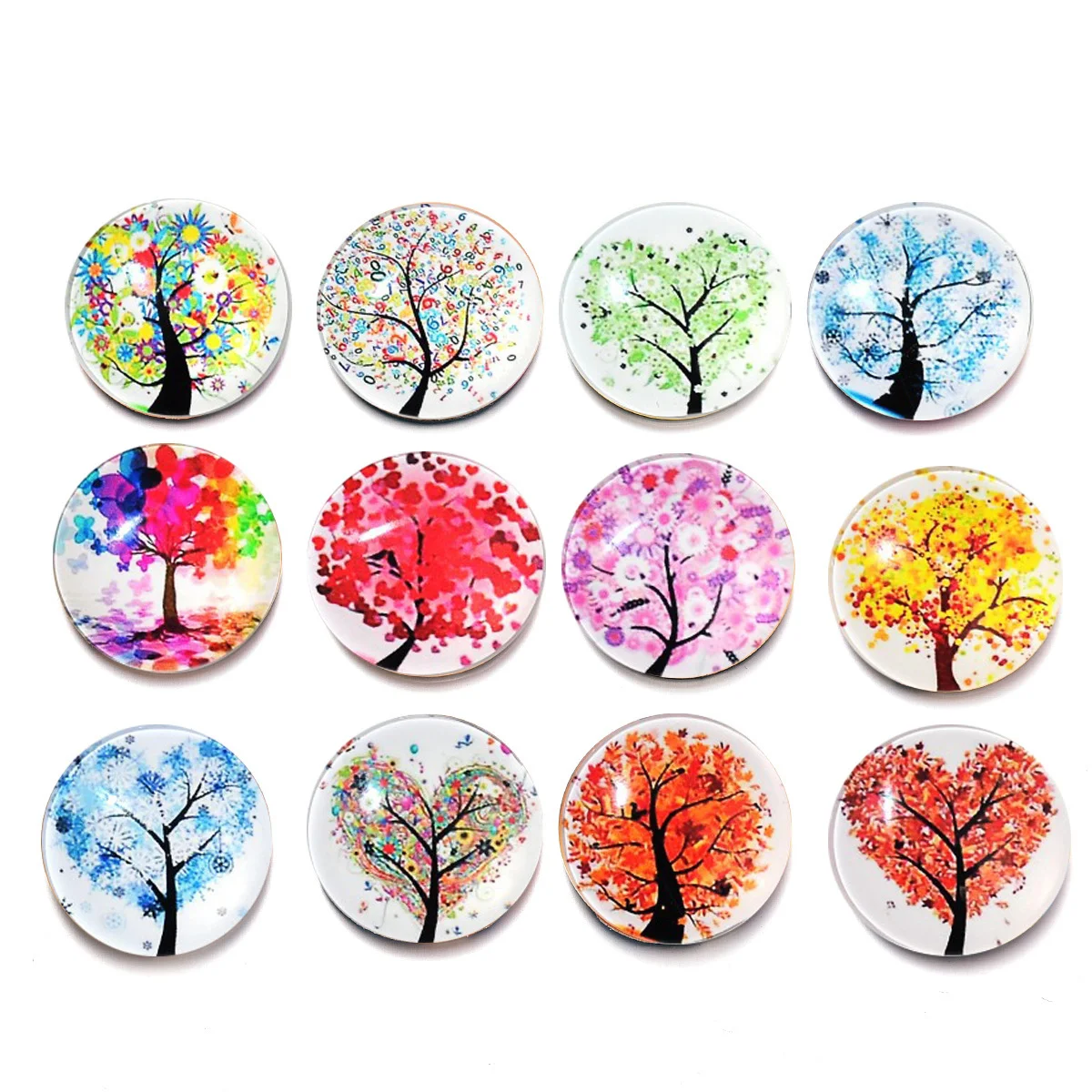 

12 Pcs Photo Magnet Fridge Stickers Magnetic Fridge Whiteboard Decorative Magnets Round Magnet Glass Magnets Stickers Decorate