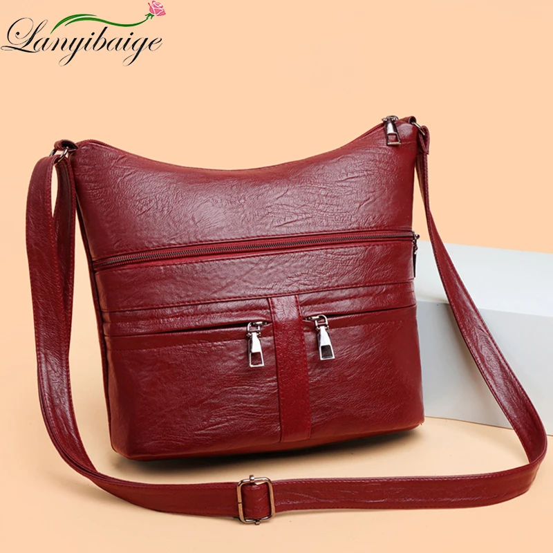 

Fashion Large Capacity Pu Leather Ladies Shoulder Bag New Luxury Designer Travel Handbags Simple Crossbody Bags for Women 2022