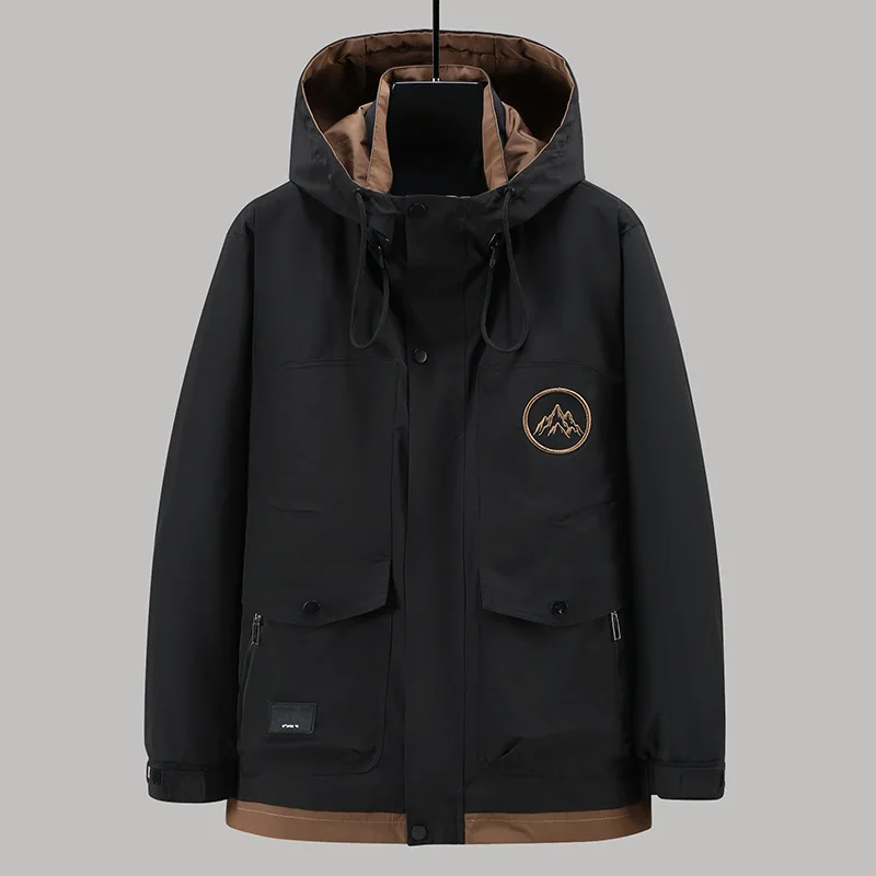 Мужской пуховик больших размеров штурмовой новый зимний три в одном съемная