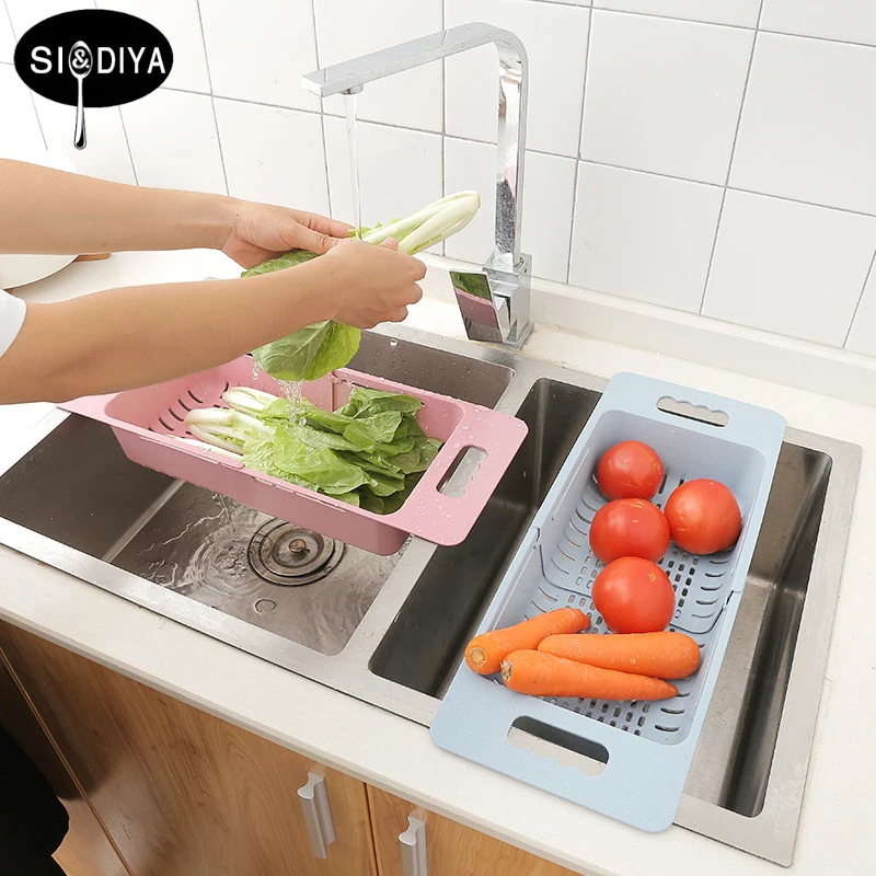 

Kitchen Accessories Double Drain Basket Bowl Fruit Vegetables Washing Colanders Kitchen Tools Spaghetti Drainer Kitchen Things