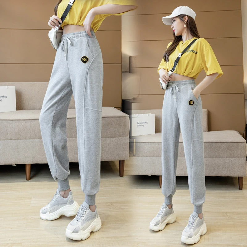 

Женские Тренировочные штаны на шнуровке, корейская мода, трендовая одежда для бега, женская уличная одежда, высококачественные шаровары для подростков, 3 цвета