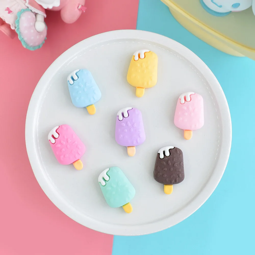 

10pcs Mini Resin Ice Cream Macaroon Crafts Accessories Materials DIY Kawaii Cabochons Flatback Miniature Fake Food Embellishment