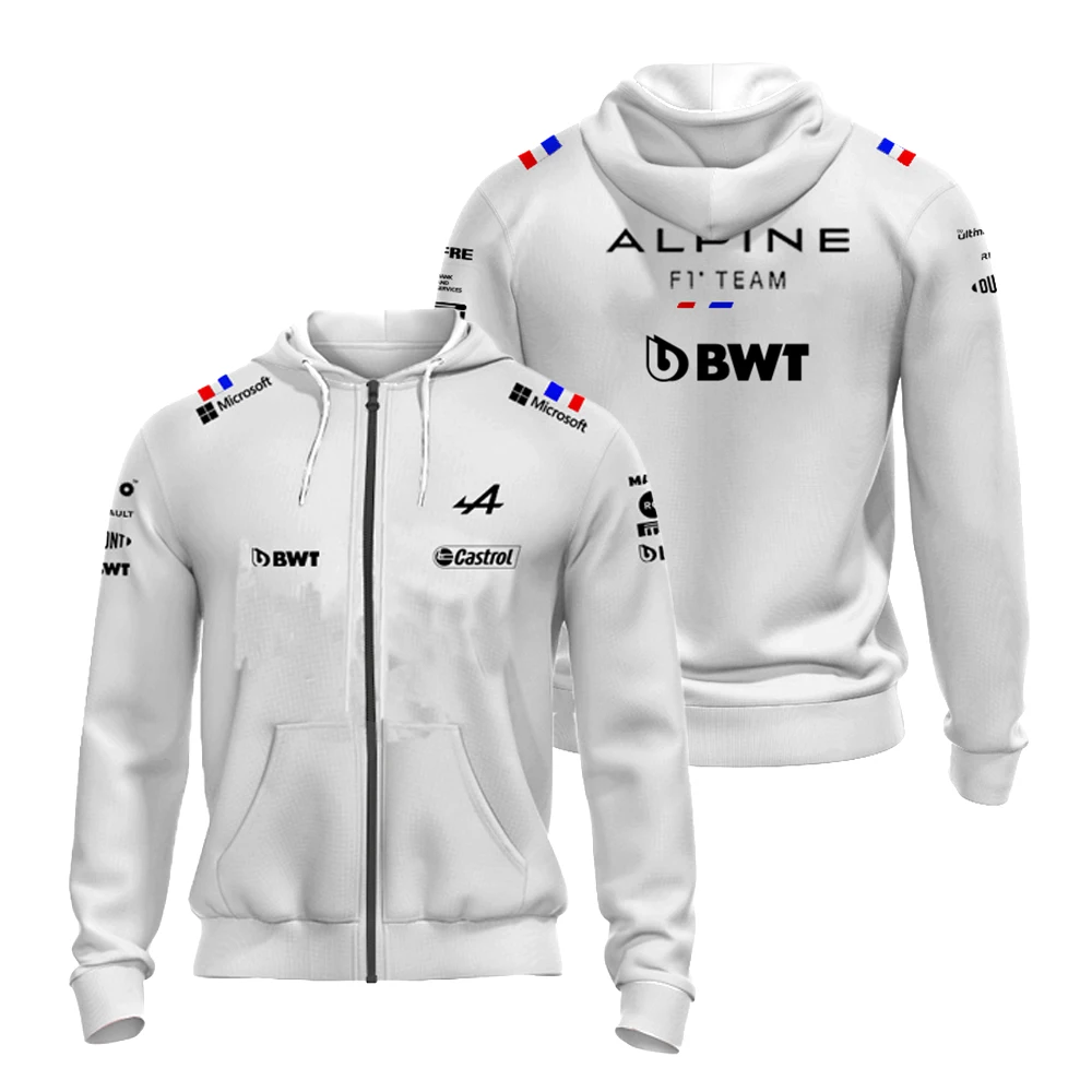 

For Alpine Team Hot Sale F1 Formula One Team Extreme Sports Event Zip Hoodie High Quality Harajuku Plus Size Men's Jacket