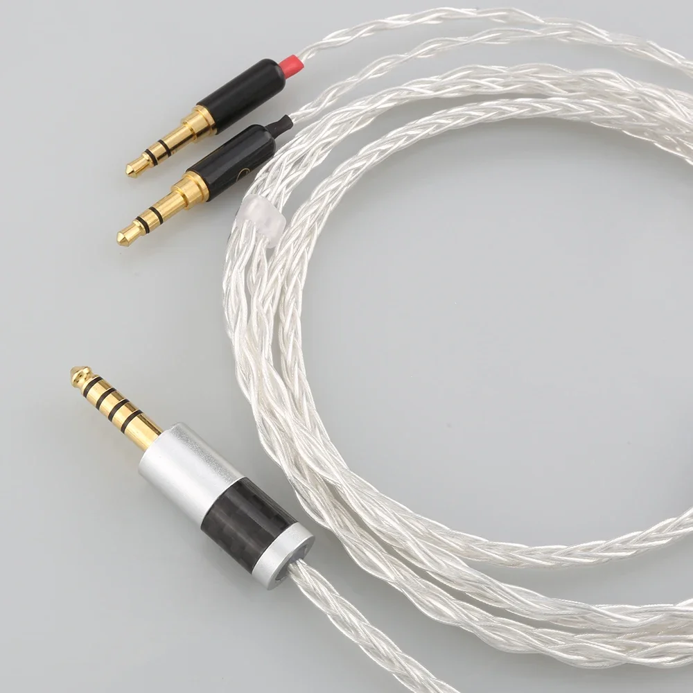 Фото HIFI 4,4 мм 8 ядер 7N OCC посеребренный сбалансированный кабель для обновления наушников для Hifiman SUNDARA he400i he400s HE560 2x3,5 мм №2