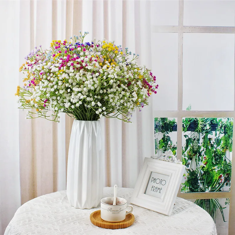 

108 Heads Artificial Flowers Gypsophila Fake Plants Babies Breath DIY Floral Bouquets Arrangement For Wedding Party Decoration