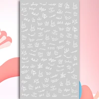 10pcs diy english alphabet nail art sticker 3d with adhesive love lines nail art decorative supplies decal