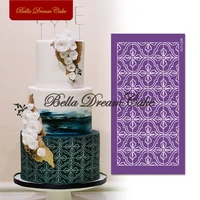 fancy texture mesh stencil diy royal cream choaolate fondant mould fabric wedding cake border template cake decorating tools
