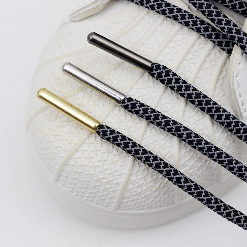 Weiou Lace Shoe Accessory 3.5MM 3M-Reflect Round Shoecord Metal Aglets Gold Silver Gunblack String Safety Tape 30Pairs Wholesale