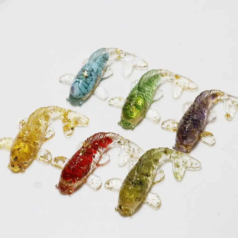 Милый талисман натуральный кристалл рыба кои ручная работа украшение для дома