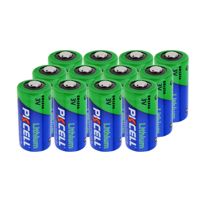 

12Pcs PKCELL Lithium battery CR123A CR 123A CR17345 16340 cr123a 3v Non-rechargeable Batteries for Gas meter Wireless Door Alarm