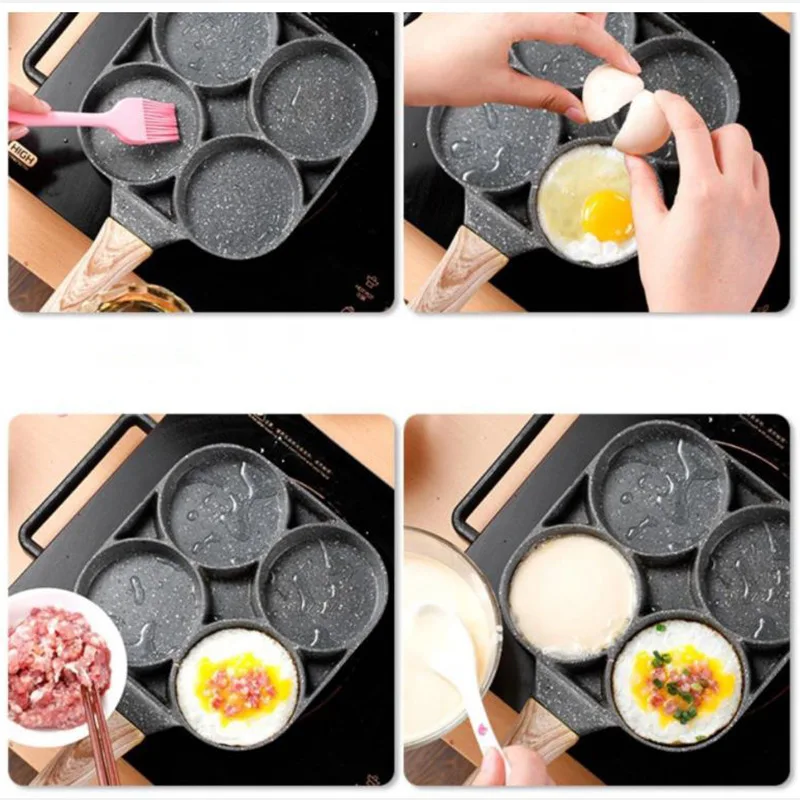 Сковорода с четырьмя отверстиями сковорода утолщенная модель антипригарная для