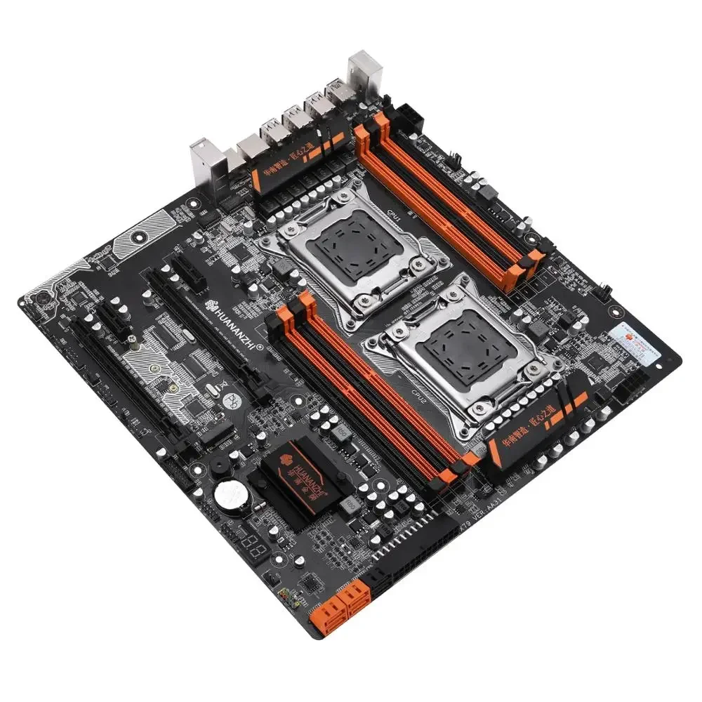 HUANANZHI X79 Dual 8D Материнская плата с двумя процессорами LGA 2011 Xeon E5 DDR3 1333/1600/1866 МГц 256 ГБ