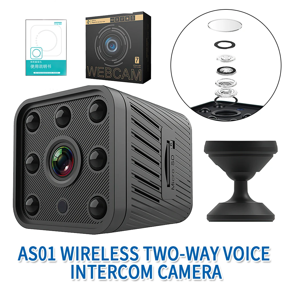 

SPASH Mini Camera Wireless Wifi Cam Two-way Voice Intercom Cameras 1080P HD With Night Vision Outdoor Home Security Camera