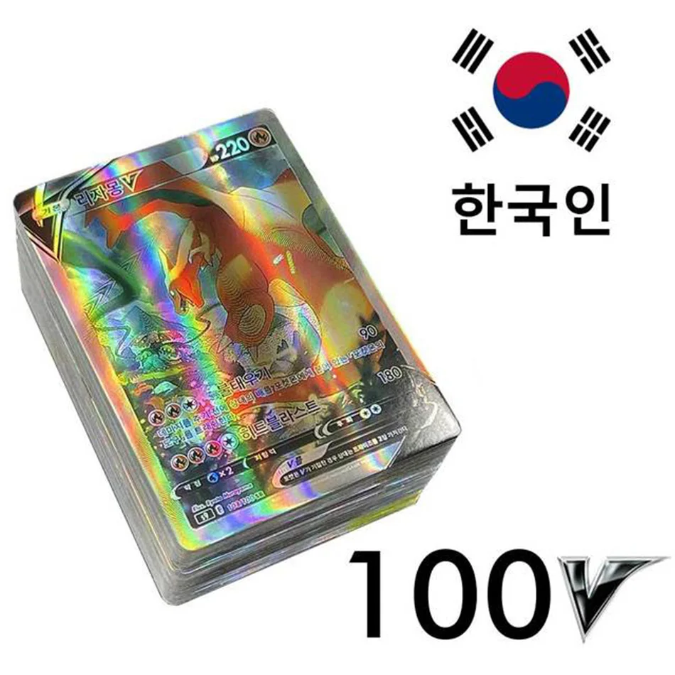 

New Korean Pokemon Cards Vstar Vmax GX Limited CSR Shiny Rainbow Arceus Pikachu Charizard Holographic Playing Cards Kids Gift