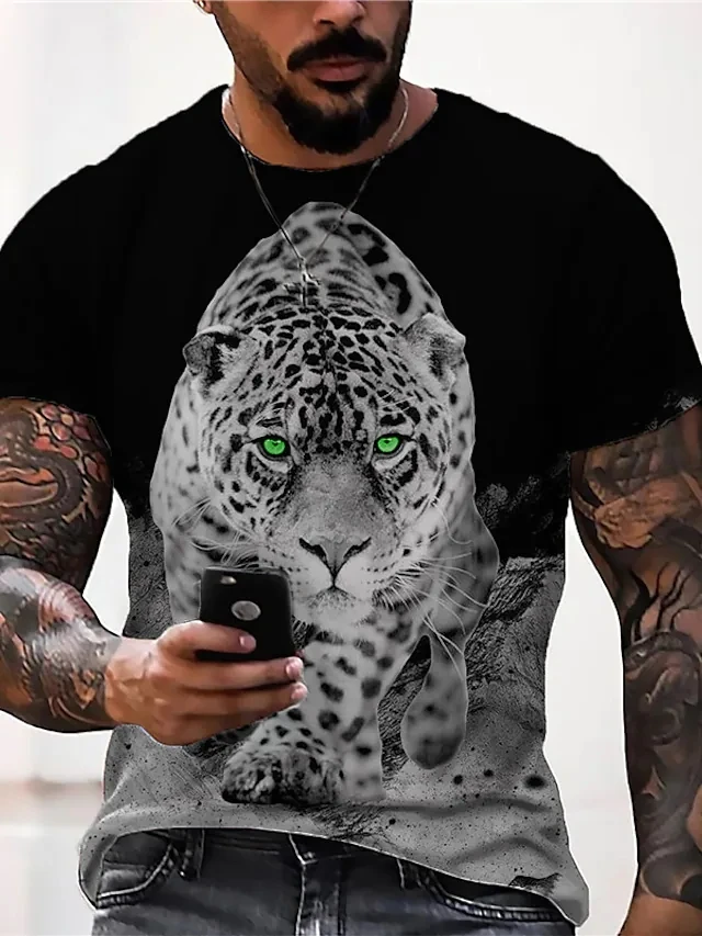 

Мужская футболка с 3D-принтом, круглым вырезом и коротким рукавом