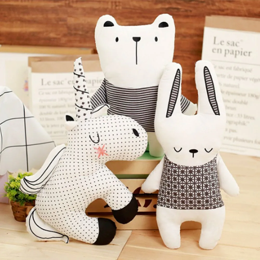 Подушка в виде кролика единорога медведя подушка хлопковые набивные животные