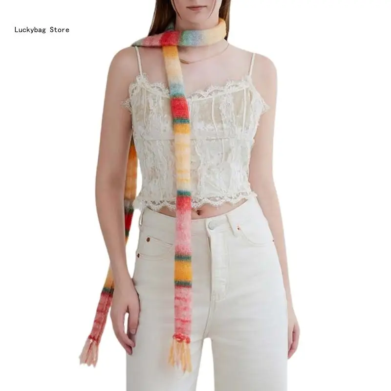 Модный длинный шейный платок повседневный мягкий шарф красивый регулируемый