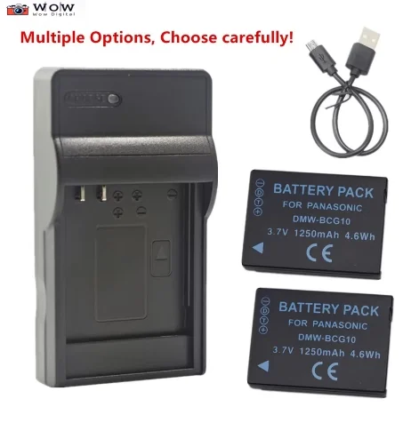 Аккумулятор или зарядное устройство DMW-BCG10 для Panasonic Lumix DMC-3D1 TZ6 TZ7 TZ8 TZ9 TZ10 TZ18 TZ19 TZ20 TZ22