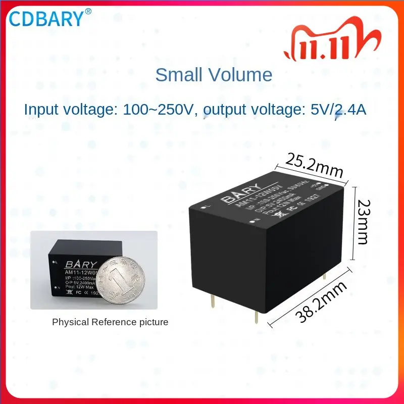 

AM11-12W 5 шт. поворотный понижающий изоляционный модуль ACDBARYC 220 В 5 в 12 в пост. Тока 1a24v | 12 Вт модуль импульсного источника питания