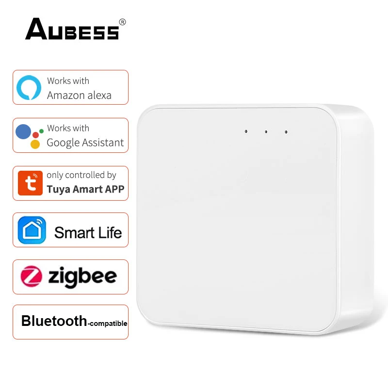 

Шлюз Aubess Tuya ZigBee 3,0, совместимый с Bluetooth, удаленное Голосовое управление, работает с Alexa Google Assistant Home Hub