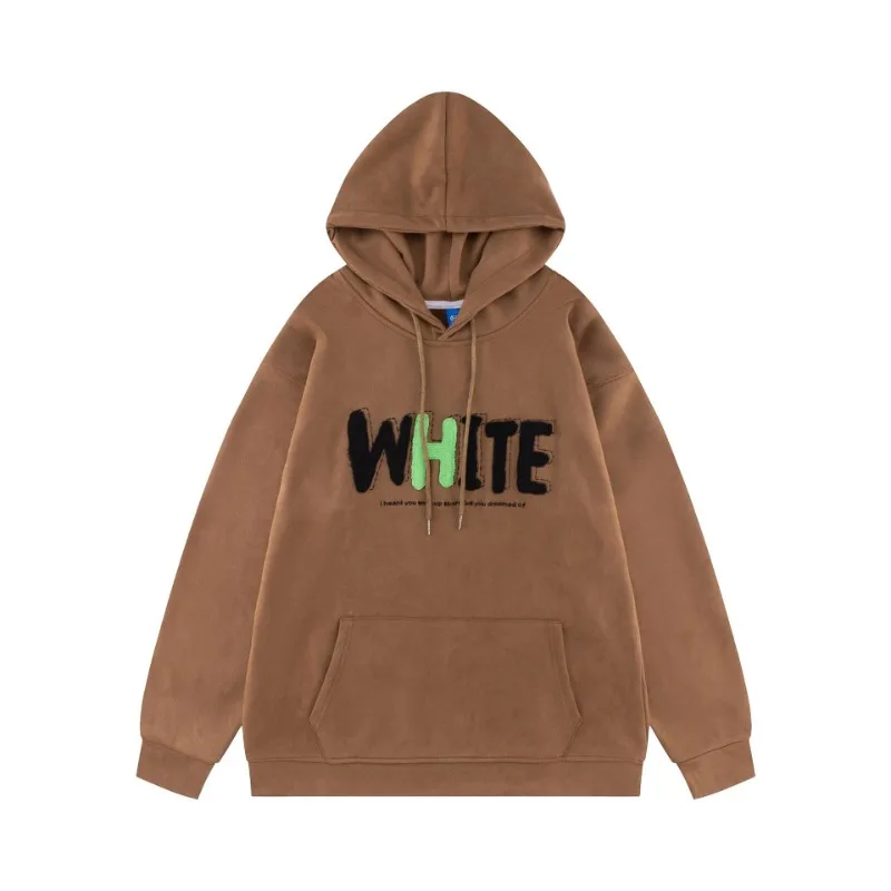 

Толстовка Y2k, новинка, винтажная замшевая толстовка с надписью, свитшот для мужчин и женщин, модная Свободная Толстовка для пары