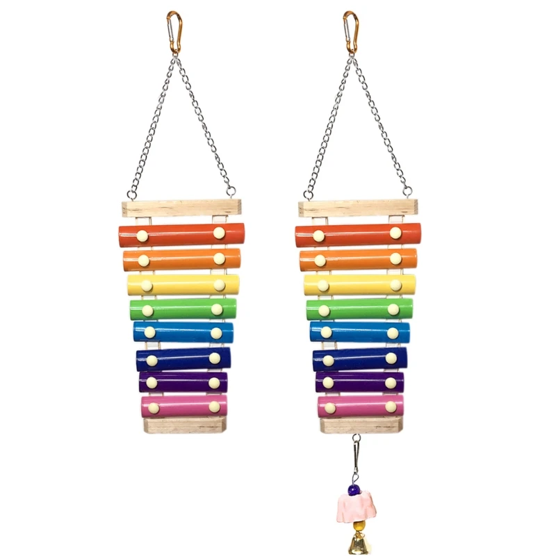 

Chicken Xylophone Toy for Hens Suspensible Wooden Chicken Coop Chew Pecking Toy