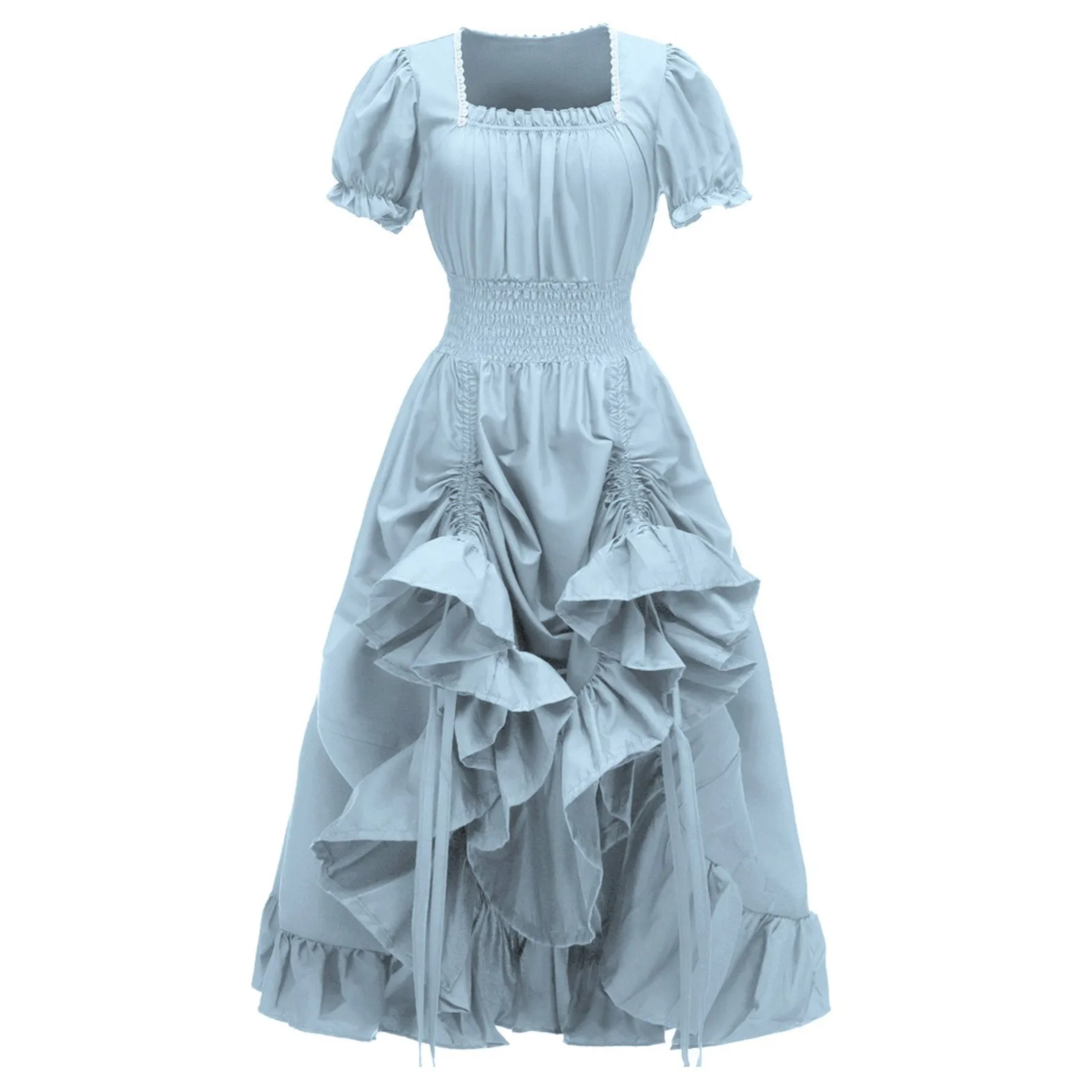 Плиссированное Платье для девочек готическое однотонное платье дворцового