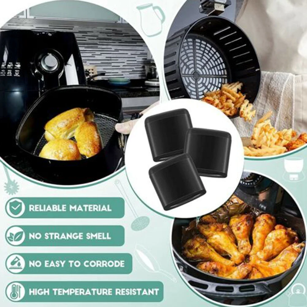 

Home Kitchen Air Fryer Rubber Bumpers Kit Scratch Protection Cover 10pcs Black High Temperature Resistant Parts