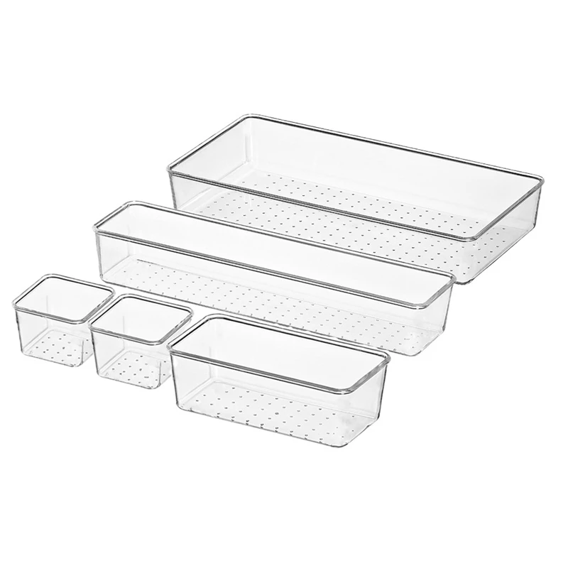 

1 Set Transparent Drawer Storage Box Drawer Divider Storage Box For Utensils, Cosmetics, Groceries, Kitchen Utensils