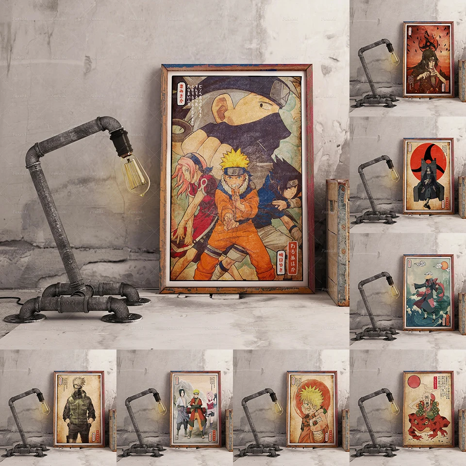 

Home Decor Canvas Painting Anime Naruto Poster Pop Wall Art Modular Vintage Picture No Frame For Boy Bedroom Bedside Background