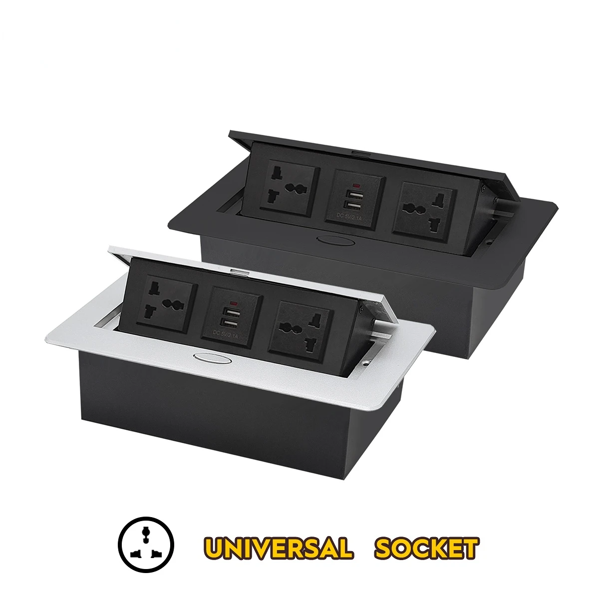 Полностью алюминиевая панель стандарта США настольная розетка скрытого типа