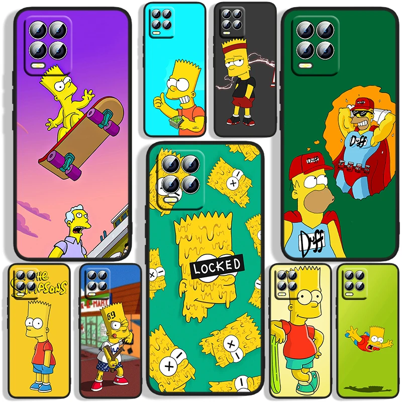 

Kids Disney The Simpsons Phone Case For OPPO Realme 5 6i 6s 7 7i 8 8i Pro 5G Realme Narzo 50A Narzo 50i Black Iuxury Silicone