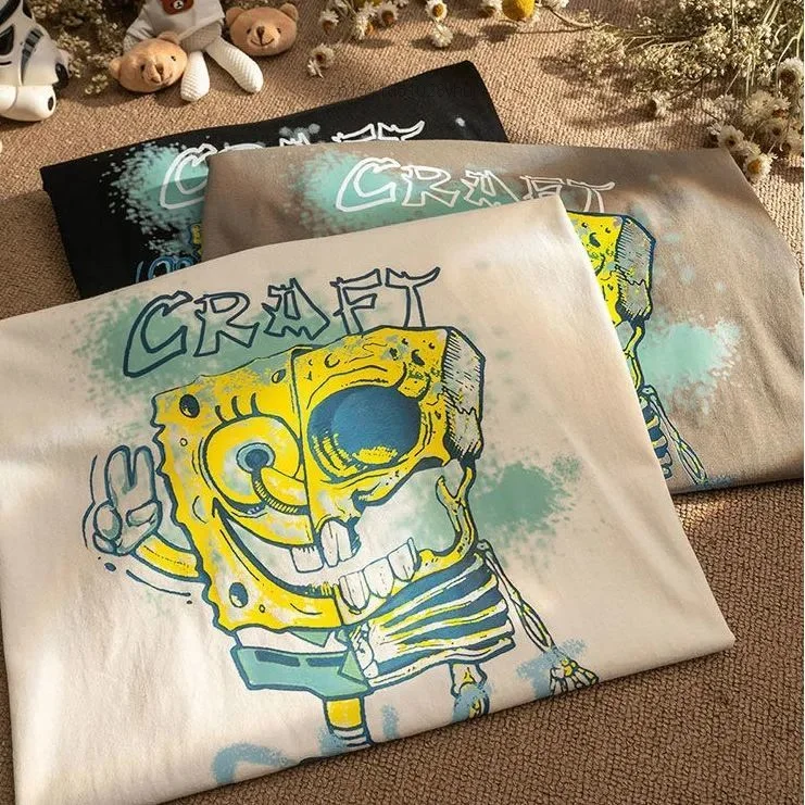 Футболка хлопковая с коротким рукавом брендовая свободная Эстетическая рубашка