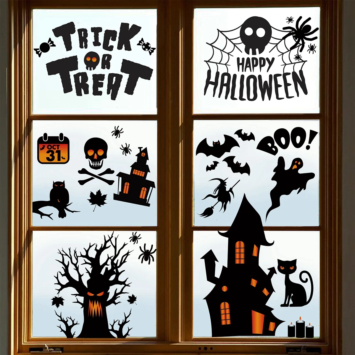 Наклейки на окна Хэллоуин наклейки для Хэллоуина искусственное украшение