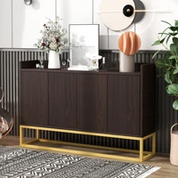 Modern Sideboard Elegant Buffet Cabinet Adjustable Shelf Metal Leg with Large Storage Space for Dining Room, Entryway (Espresso)
