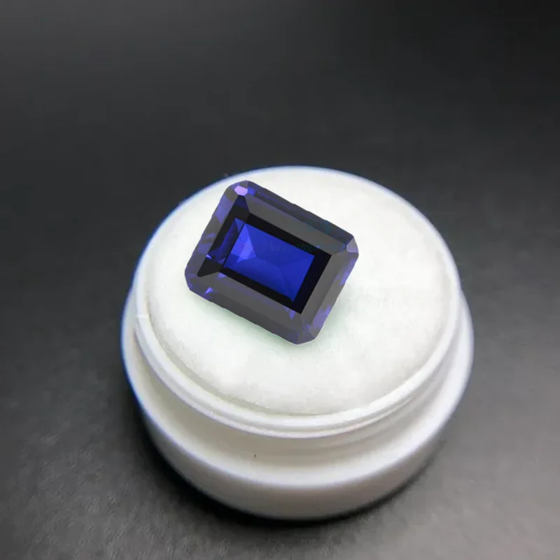 

Натуральный Синий сапфир изумрудная огранка 10 × 14 мм 8,0ct VVS свободные драгоценные камни для изготовления ювелирных изделий драгоценные камни