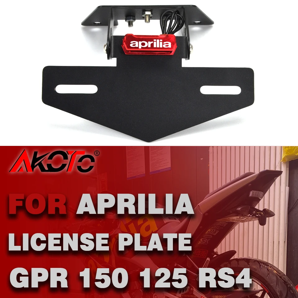 Soporte de matrícula para motocicleta Aprilia GPR125 GPR150 GPR 125 150 RS4 125 RS4, soporte de licencia, eliminador de guardabarros trasero