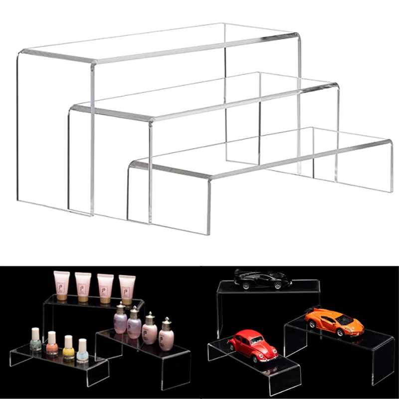 

Clear Acrylic Showcase Collectibles Display Stands Suitable for Retail Shoe Risers Jewelry Funko Pop Figures Dessert Stand