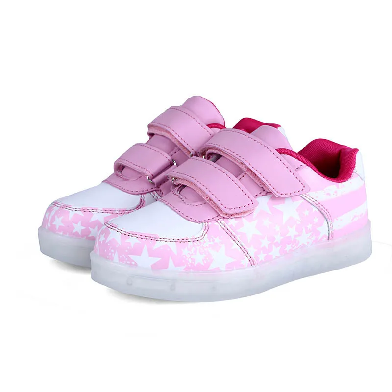 Size 25-35 Luminous Sneakers USB Children Shoe Boy Girl Glowing with Sole Tennis Kids Light Up Shoes Basket |