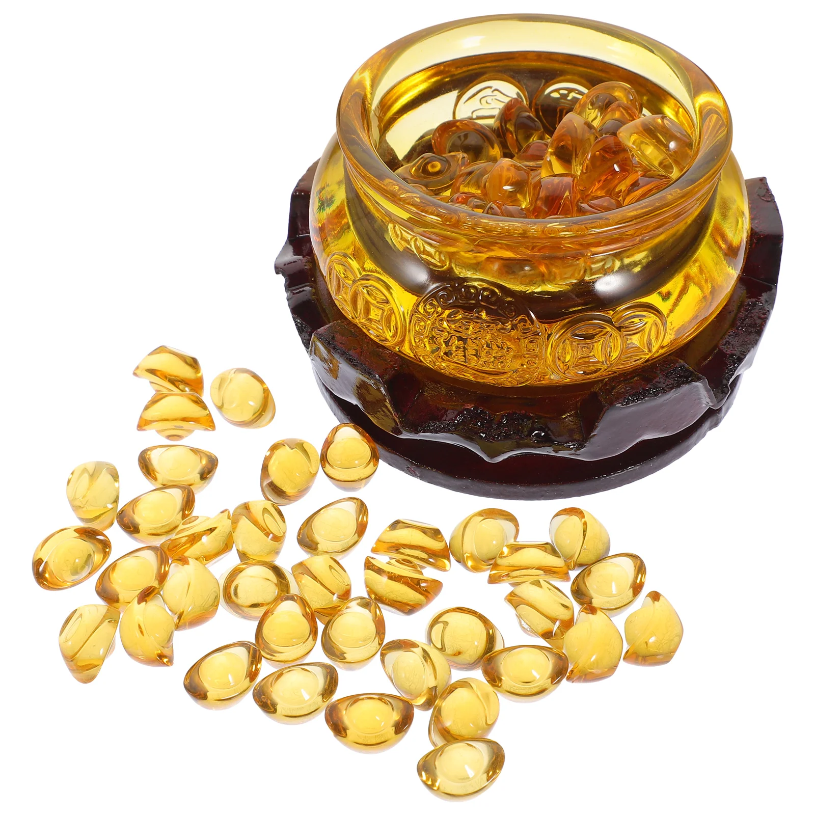 Счастливый хрустальный бассейн украшение с сокровищами китайская книжная полка