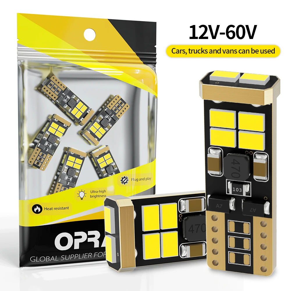

2 шт. W5W T10 светодиодный CANBUS без ошибок 5W5 1800Lm 3020 SMD супер яркие парковочные огни для автомобиля, внутренняя карта, купольная лампа, белый 6000K